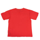 Cotton Distressed Short Sleeve T-Shirt Top - Red