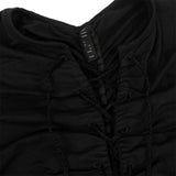 Women's Black Lace Up Long Sleeve Top
