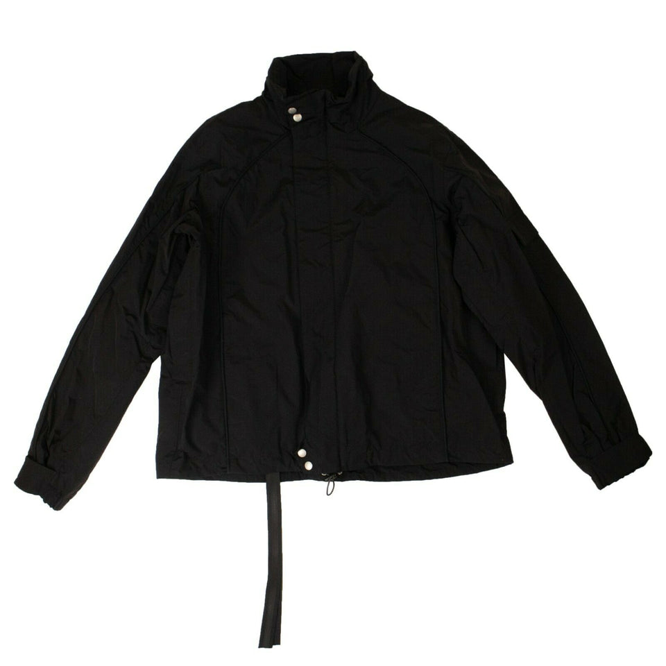 Men's Black High Neck Boxy Fit Windbreaker Jacket