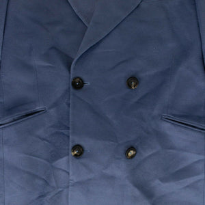 Midnight Blue Cashmere Double-Breasted Fitted Overcoat
