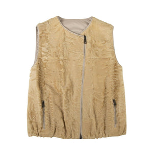 Yellow Astrakhan Fur Reversible Jacket Vest