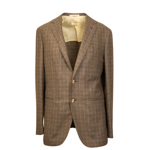 Brown Caruso Tweed Single Breasted Blazer 8R