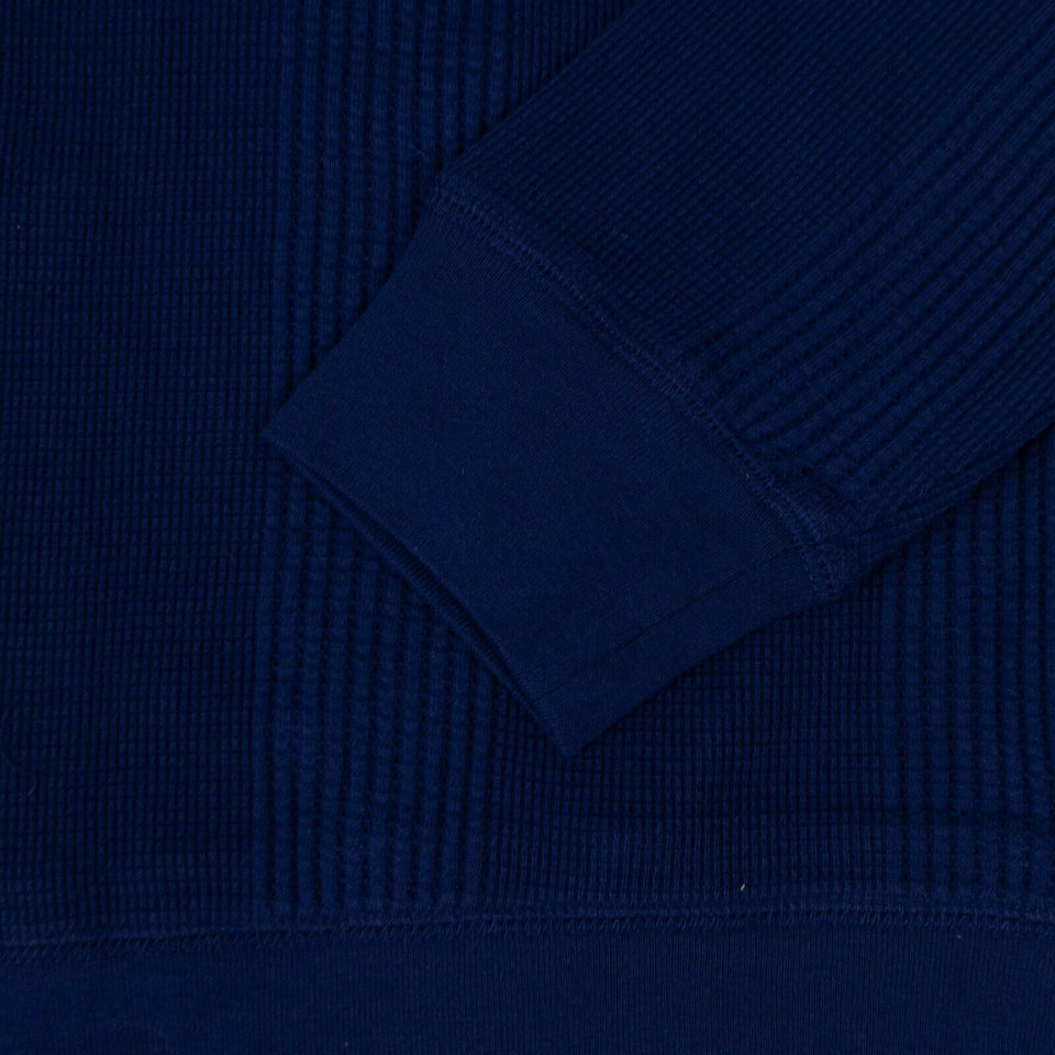 Kasu Waffle Stripe Long Sleeve T-Shirt - Blue