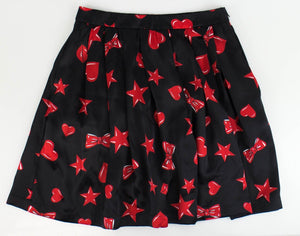 MOSCHINO COUTURE X JEREMY SCOTT Women's 'Stars Hearts Bow Ties' Mini Skirt
