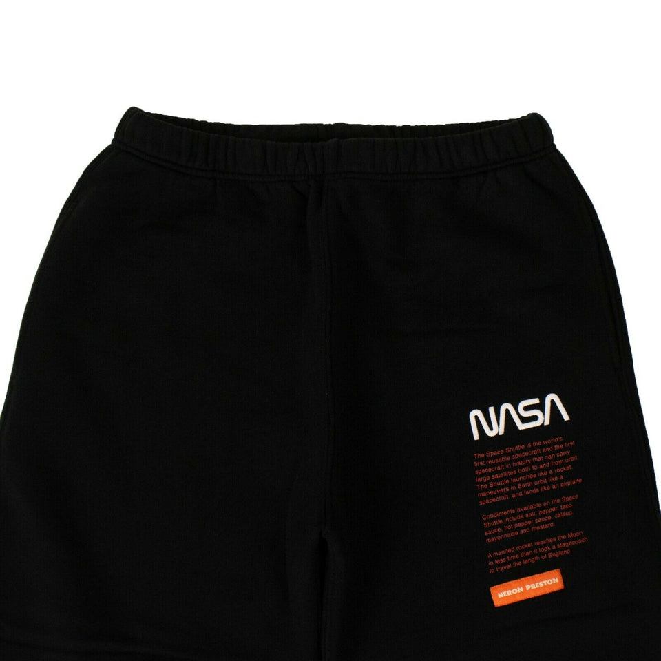 Men's Black Nasa Logo Track Pants Sweatpants