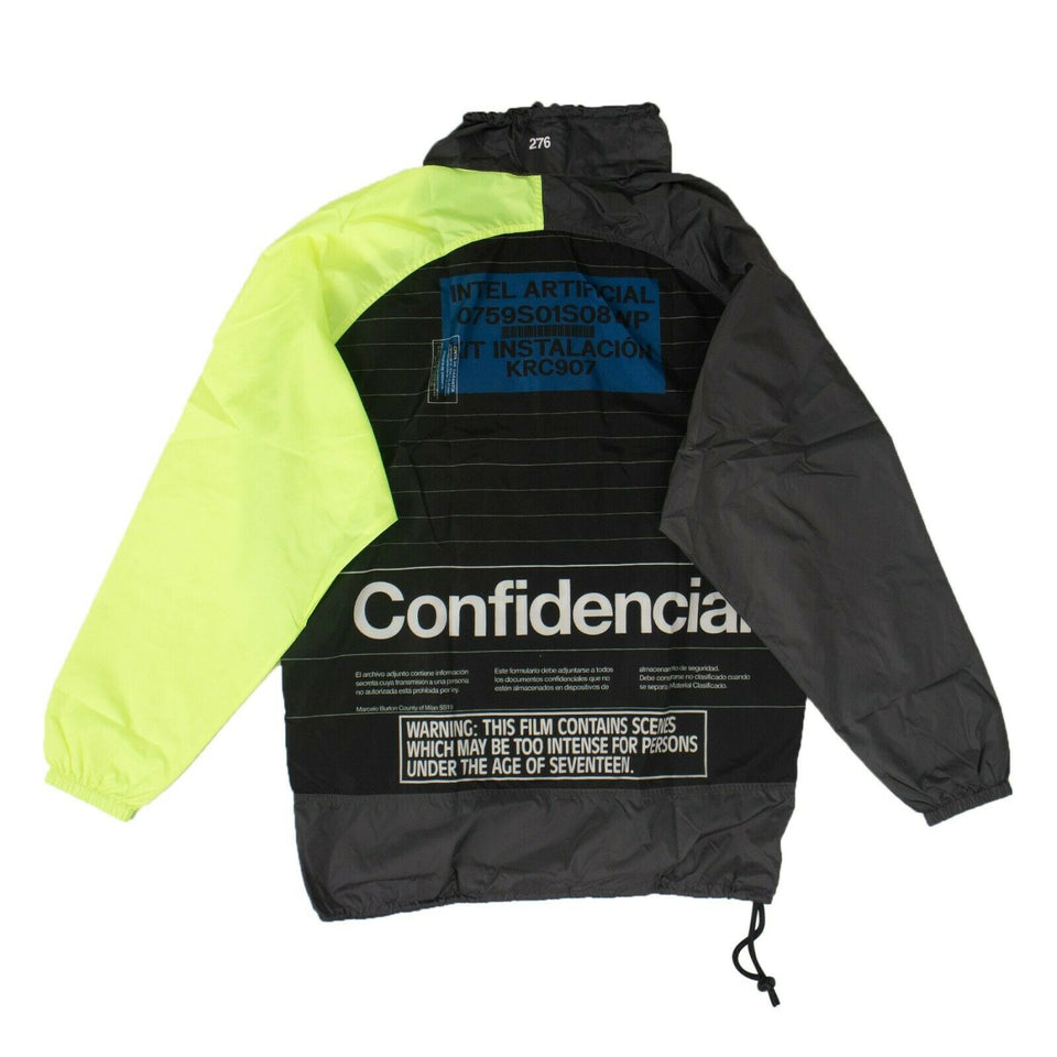 Confidential Panel Windbreaker Jacket - Black