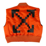 Cropped Arrows Vest Jacket - Orange