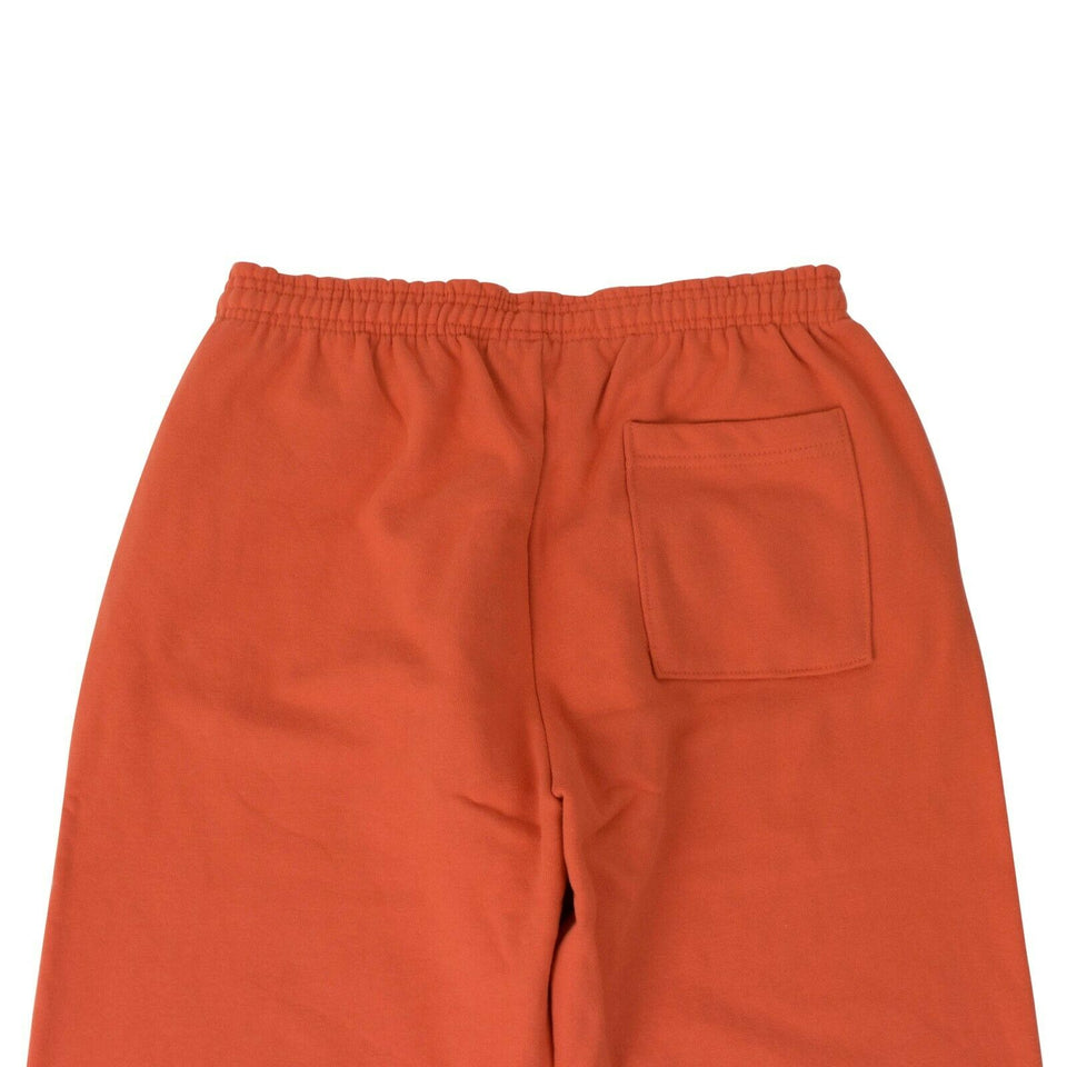 Orange Cotton Logo Print Sweatpants