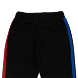 Men's Black Polyester Side Stripe Sweatpants