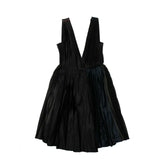 Multicolored Pleated Plunging Neck Dress