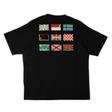 Men's Black Cotton Nine Flags Short Sleeve T-Shirt