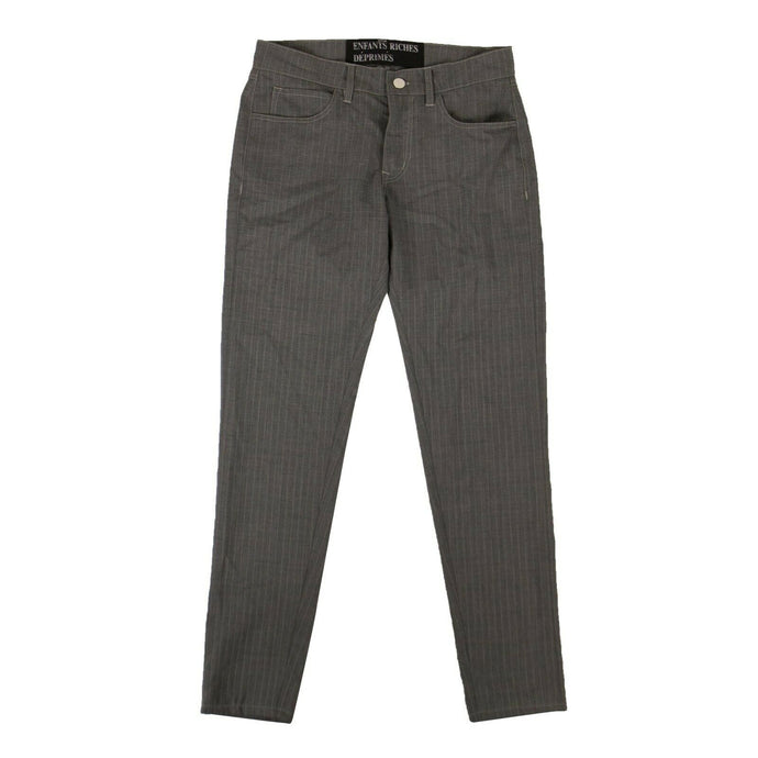 Gray Slim-Fit Pinstripe Trousers