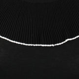 Moschino Women's  Cotton Short Sleeve Frill Neck Dress - Black