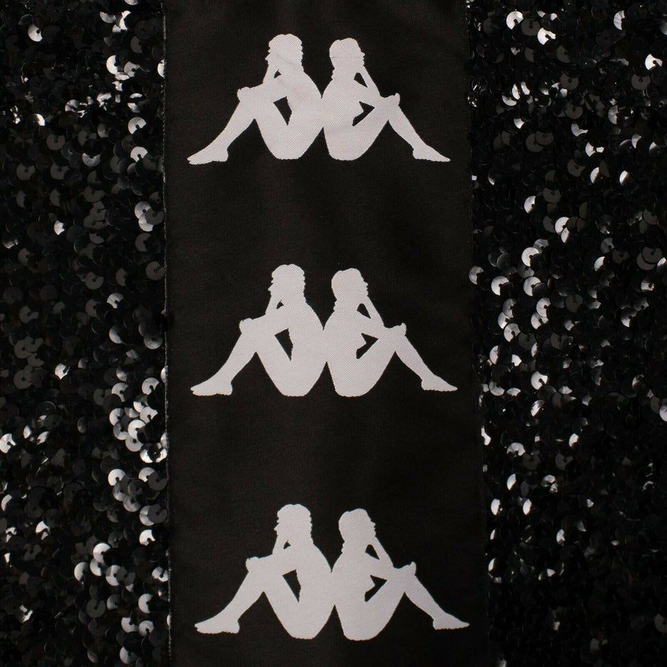 Women's Black Sequin Side Logo Mini Skirt