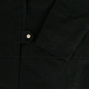 Men's Collared 'Oversized Teared Canvas' Jacket - Black