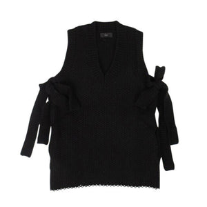 Women's Black Cashmere Sleeveless Knit Sweater