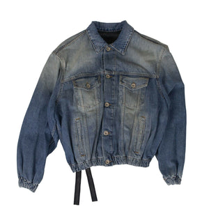 Cotton Oversized Denim Jacket - Blue