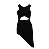 Women's Black Galaxy Cut Out Assymetric Dress