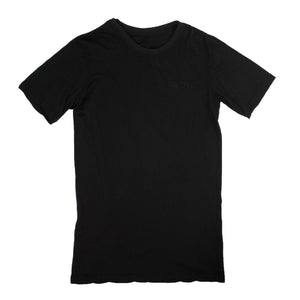 Men's Black Cotton Elongated Fitted T-Shirt
