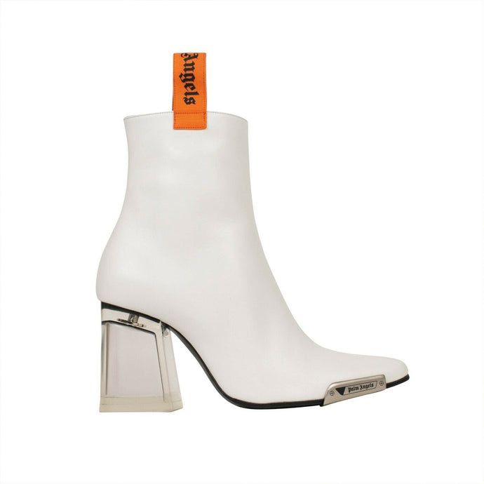 Women's Block Heels Ankle Boots - White