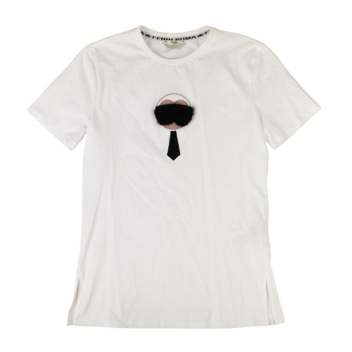 FENDI x KARL LAGERFELD Cotton 'Karl Monster' T-Shirt - White