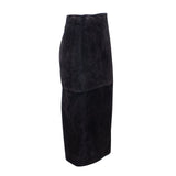 Women's Black Suede Pencil Skirt