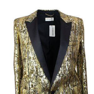 Men's Gold Sequined Embellished Blazer