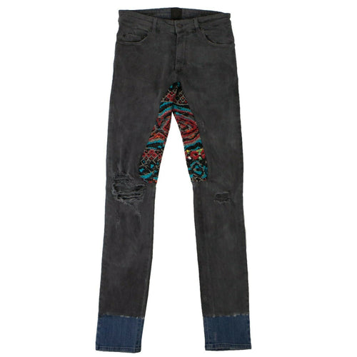 Dino Jacquard And Dip Dyed Jeans - Gray