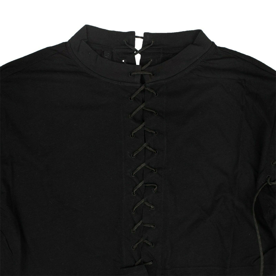 Women's Black Jersey Lace Up T-Shirt