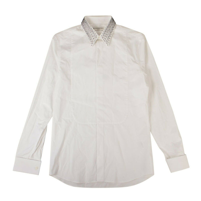 Men's Cotton 'Embellished' Button Down Shirt - White