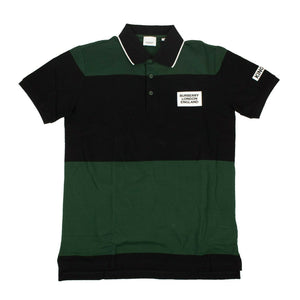Burberry Men's Green And Black Polo Shirt