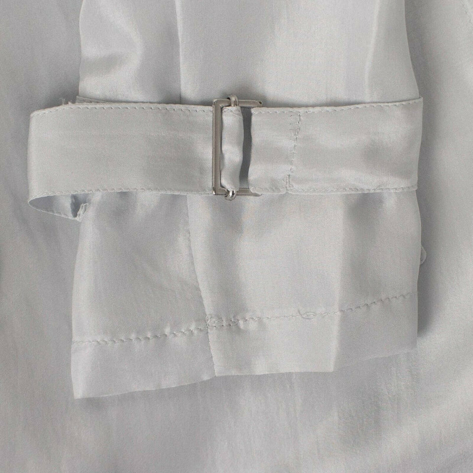 White Silk Backwards Trench Jacket