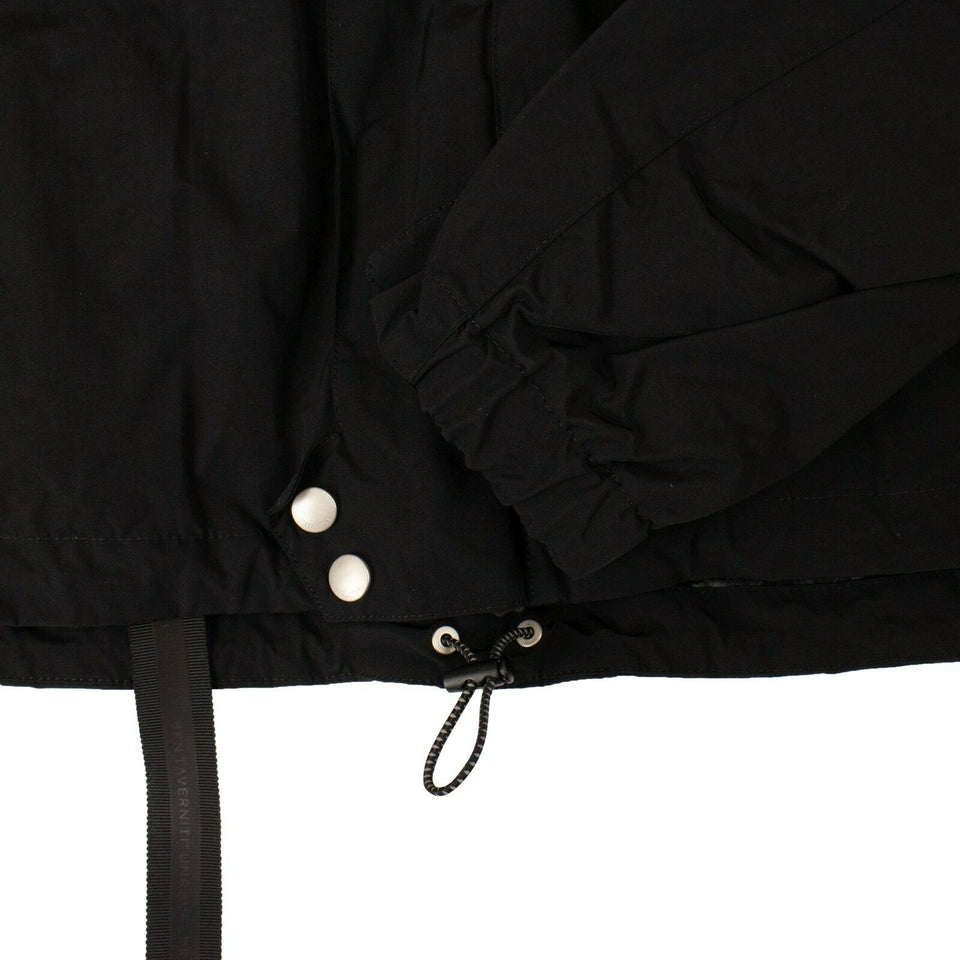 Men's Black High Neck Boxy Fit Windbreaker Jacket