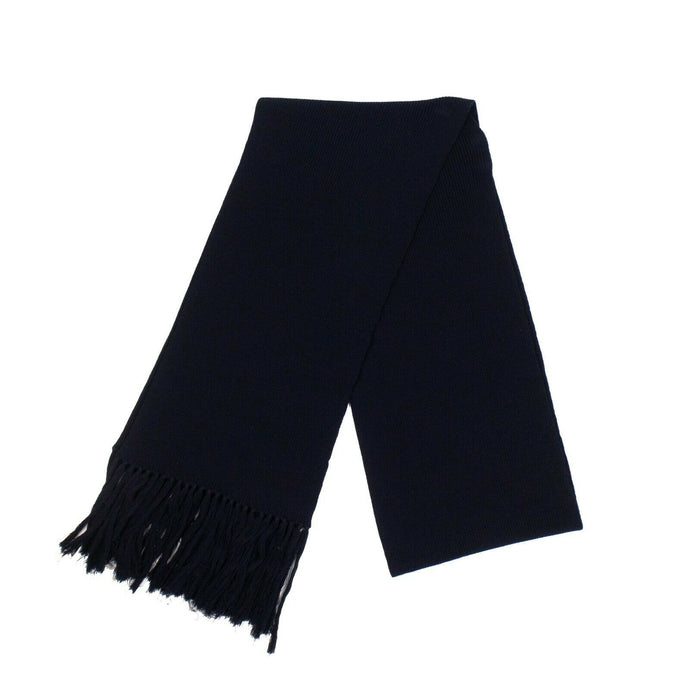 Wool Cable Knit Scarf - Navy Blue