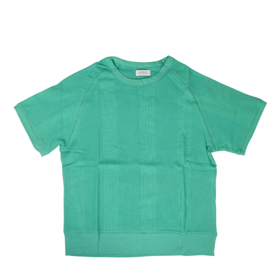 Waffle Stripe 'Kyrie' Short Sleeve T-Shirt - Green