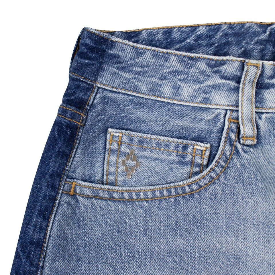 Vintage Wash Denim Mini Skirt - Blue