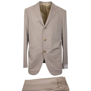 Tan Cotton Blend Single Breasted Suit
