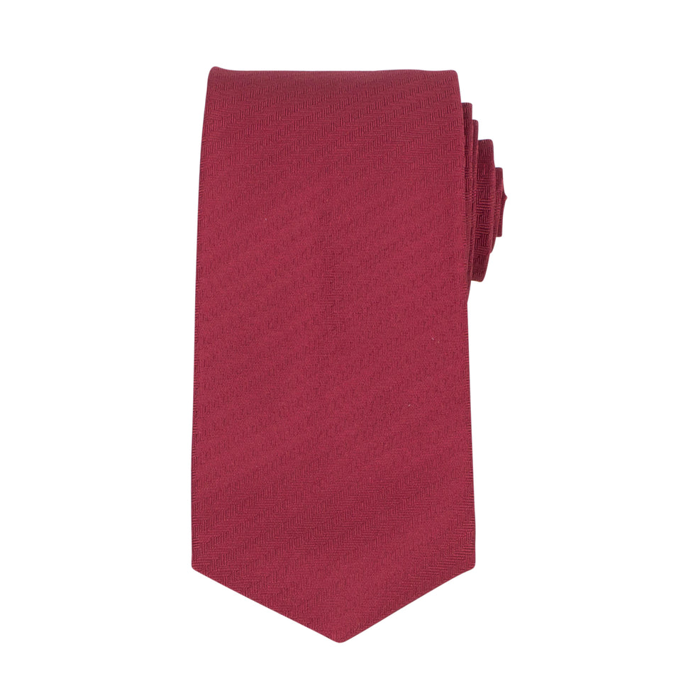 Silk Herringbone Neck Tie - Red