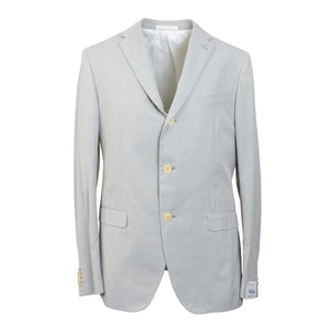Dove Grey Cotton Stripe Suit