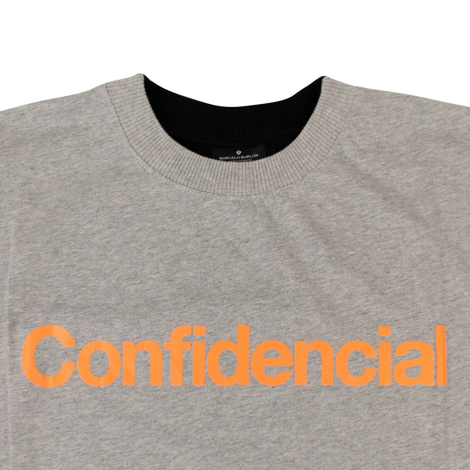 Cotton "Confidential" T-Shirt - Gray/Black