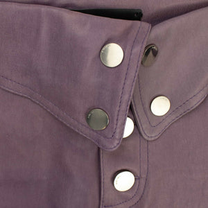 Women's Purple Leather Fold Over Mini Skirt
