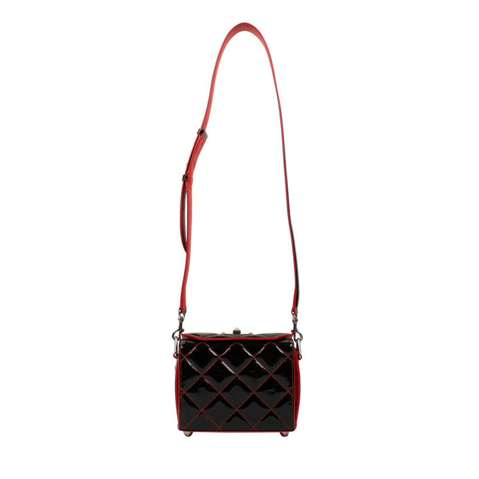 Patent Leather 'Box Bag 19' Quilted Bag - Black