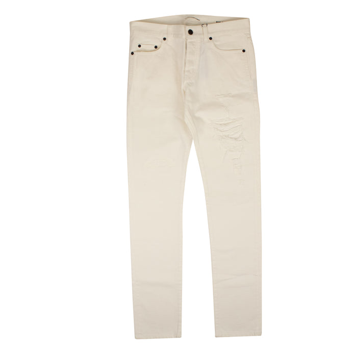Men's White Saint Laurent Jeans