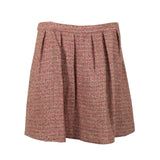 Multi-Color Tweed Pleated Mini Skirt