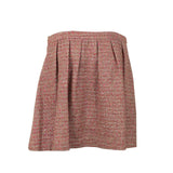 Multi-Color Tweed Pleated Mini Skirt