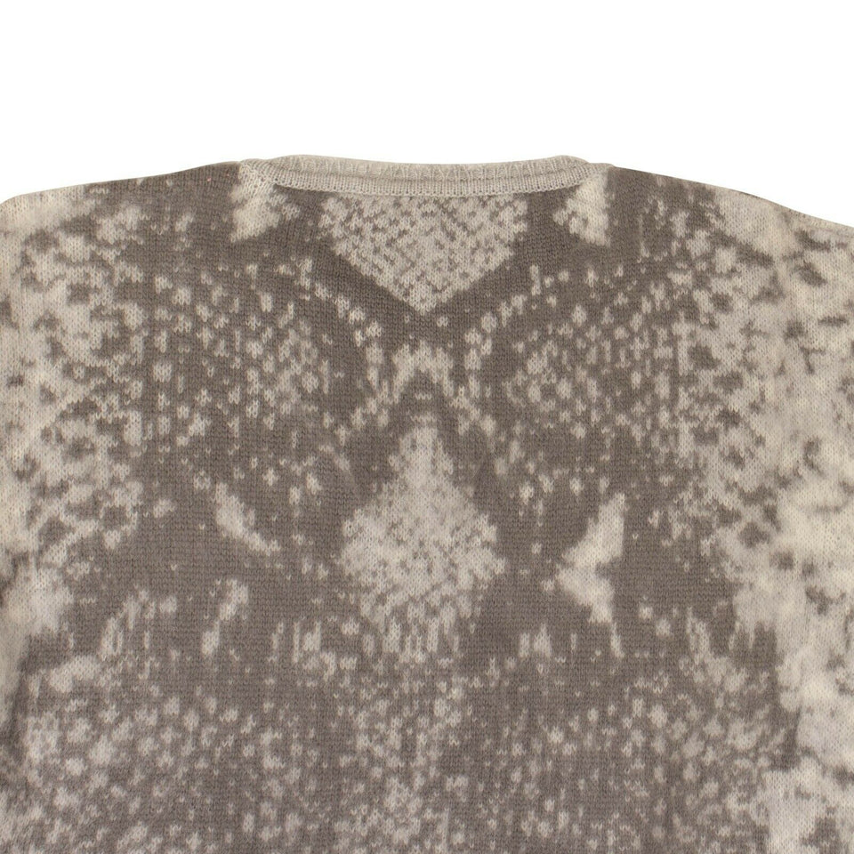 Women's Gray Snake Print Crewneck Sweater