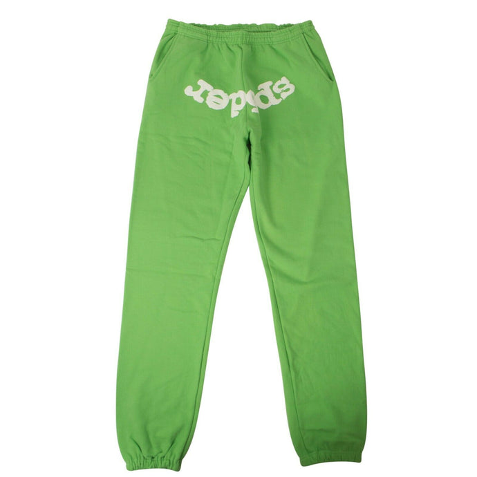 Green Cotton Logo Print Sweatpants