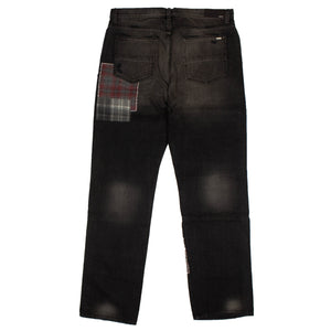 Men's Vintage Black Amiri Loose Mohair Patch Jeans