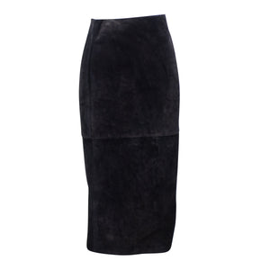 Women's Black Suede Pencil Skirt