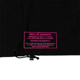 Cotton Lettering Wide Leg Pants - Black